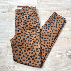 Madewell 10" High‎ Rise Skinny Jeans In Leopard Dot | Tan Size 26